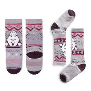 Smartwool Kids Wintersport Full Cushion Polar Bear Over The Calf Socks 2 Pairs